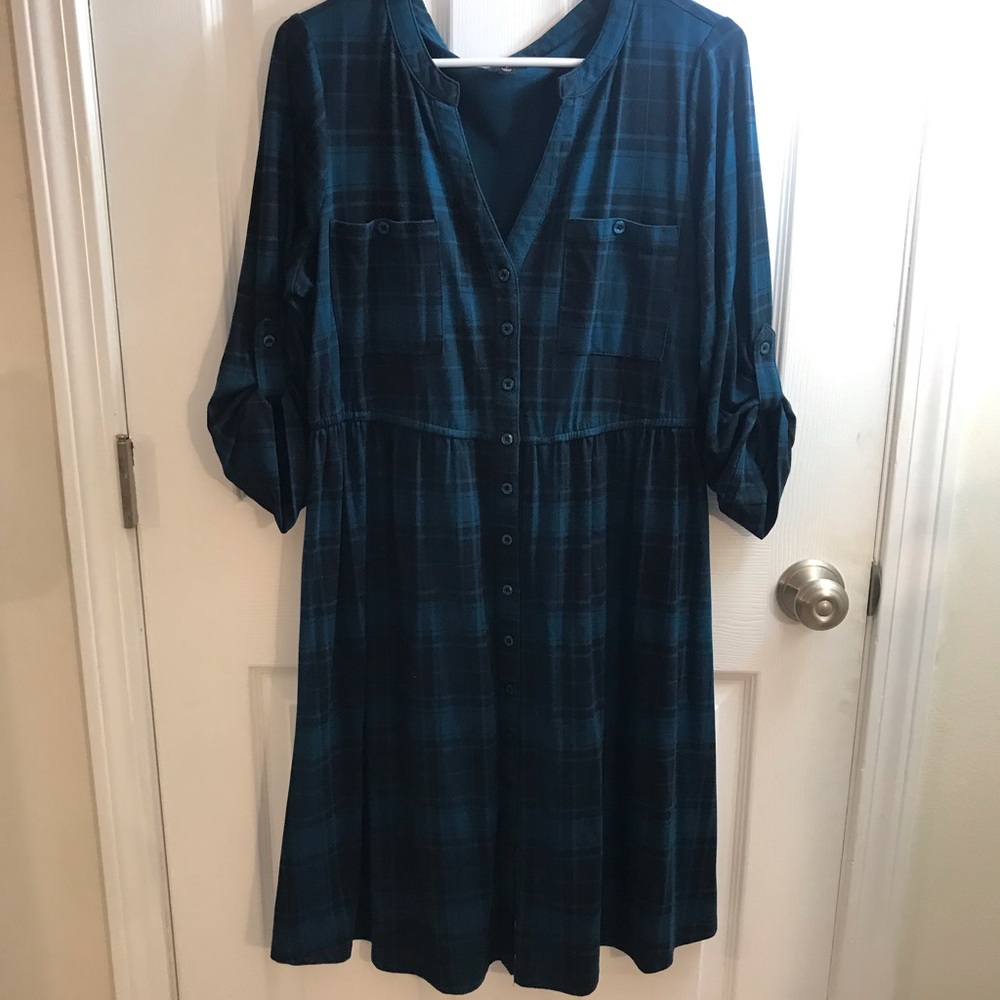 Torrid Teal and Black Plaid Dress